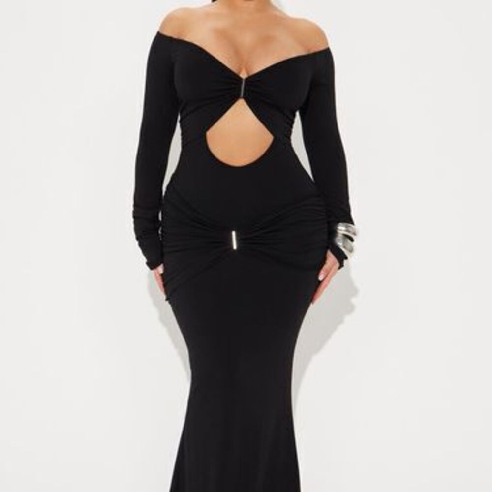 Allison Long Sleeve Maxi Dress - Black - S